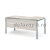 Стол письменный эргономичный с царгой на металлокаркасе|сосна карелия