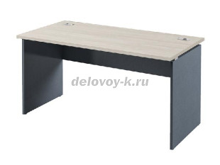 Стол письменный 1500 с 2-мя заглушками кк I-25 Антрацит (Акация Морава) рис1