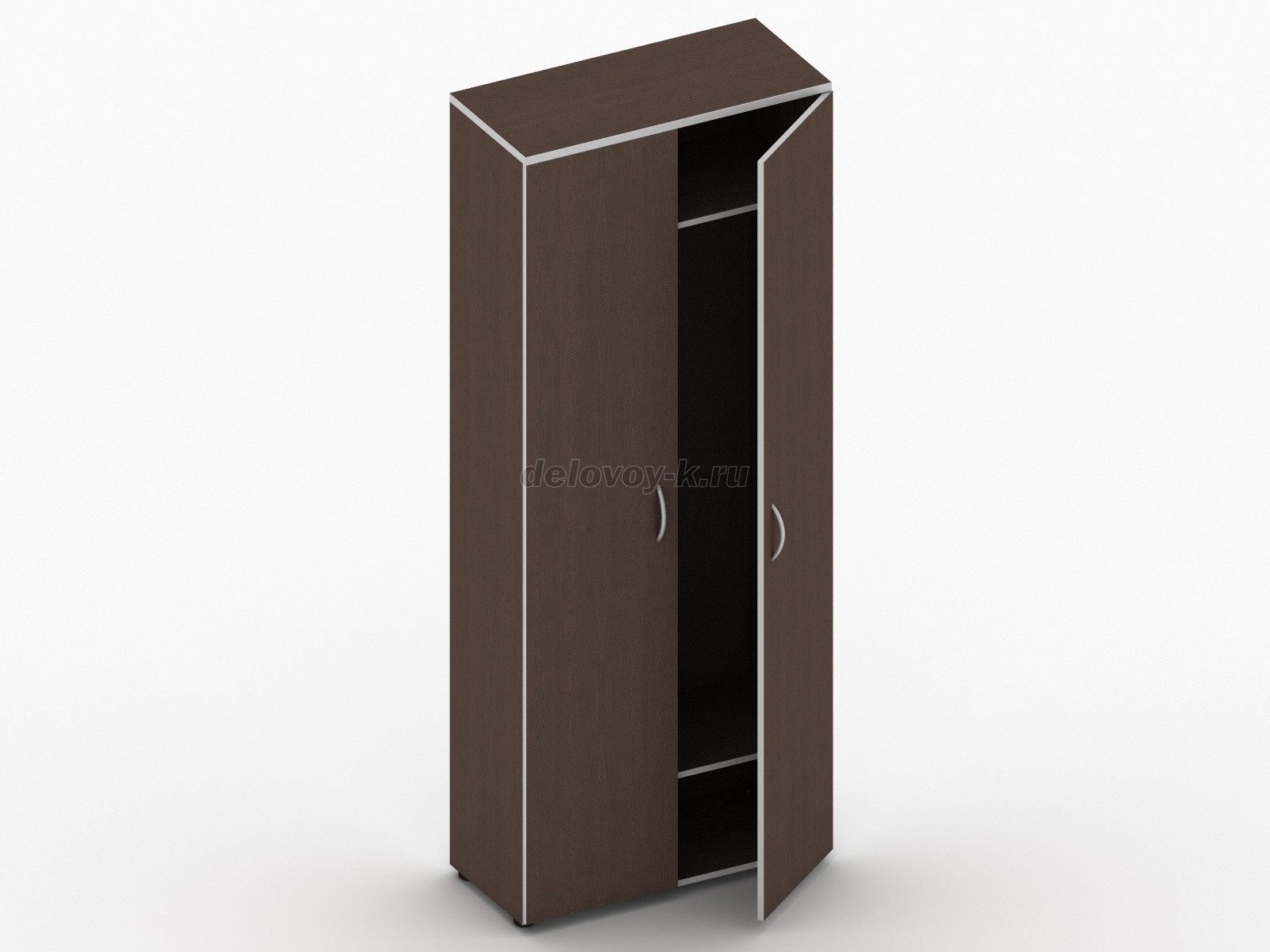 Шкаф для одежды закрытый с 2 полками и выдвижной штангой 800х370х2030 ПР-21/26 фото