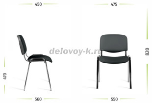 Стул ИЗО каркас черный, ткань C,E рис2