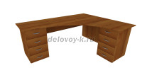 Стол письменный угловой двухтумбовый Ду-1.18 (1800х2000_600х750) рис3